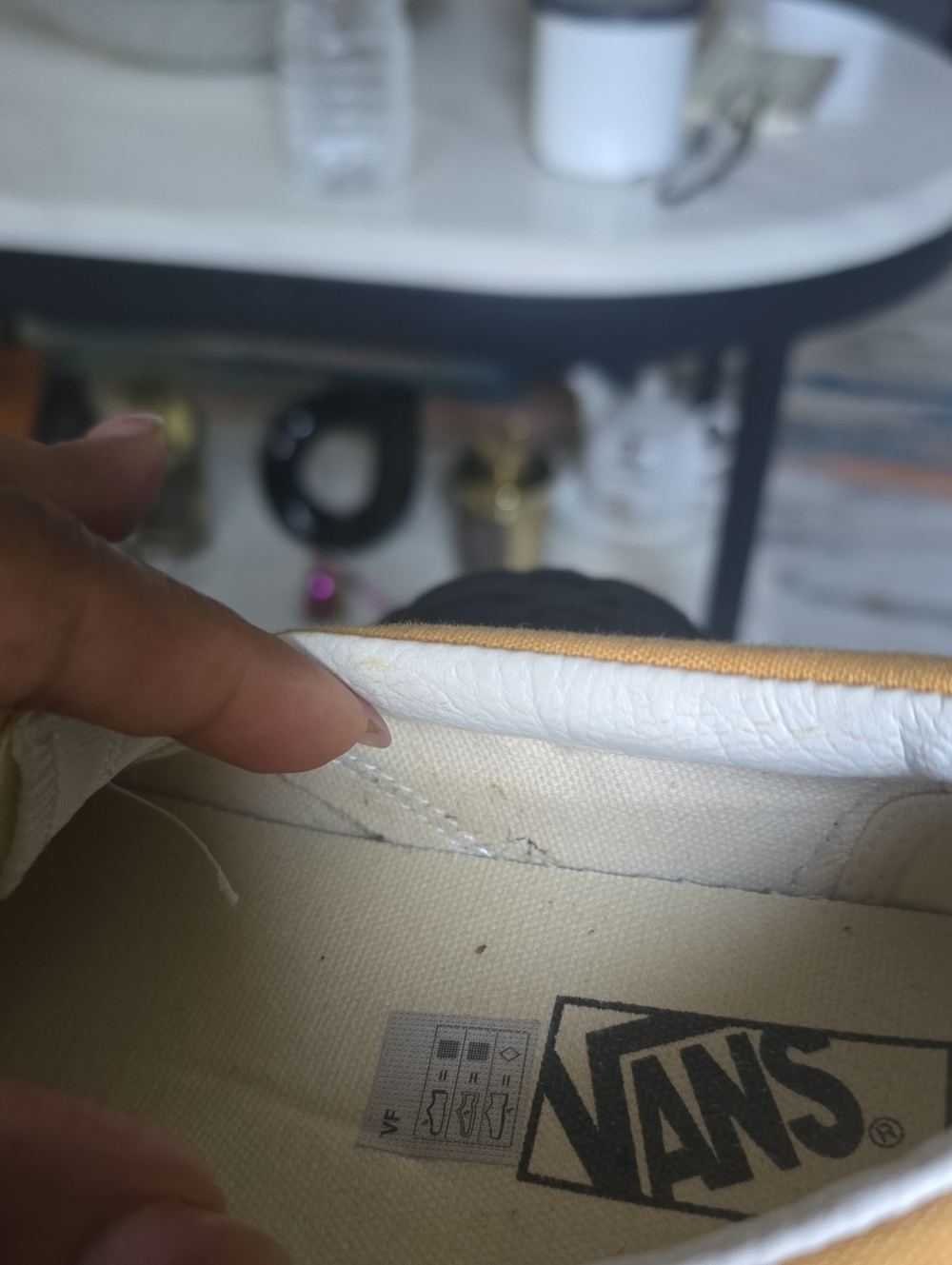 Vans Yellow and White Checkerboard Slip-On Sneakers - Picture 13 of 16